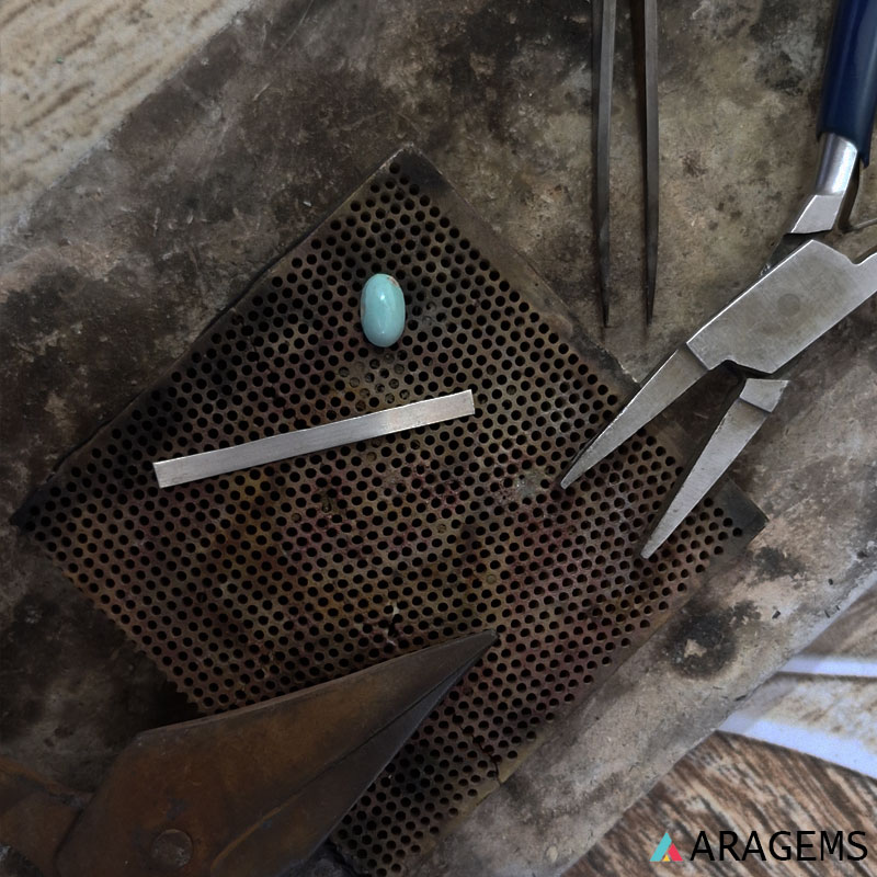 custom made of Handmade Persian Turquoise Silver Pendant-1