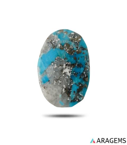 Iranian Turquoise with Pyrite Inclusions-T2 | Aragems