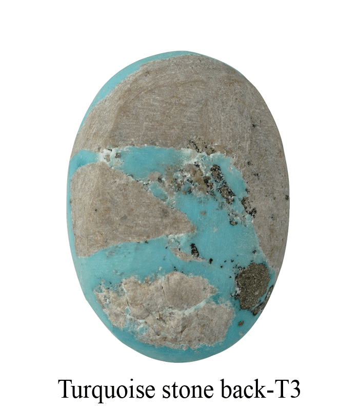 Back of Natural Iranian Turquoise Cabochon – blue Turquoise-T3 | Aragems
