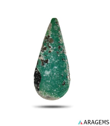 Natural Green Iranian Turquoise with Pyrite Inclusions – T4-Aragems