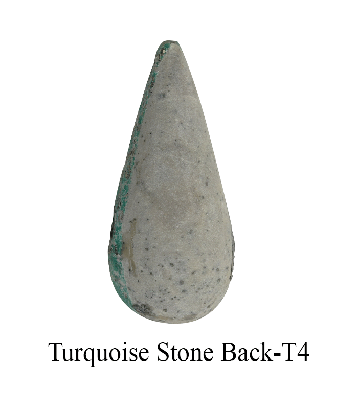 back of Natural Green Iranian Turquoise with Pyrite Inclusions –Aragems