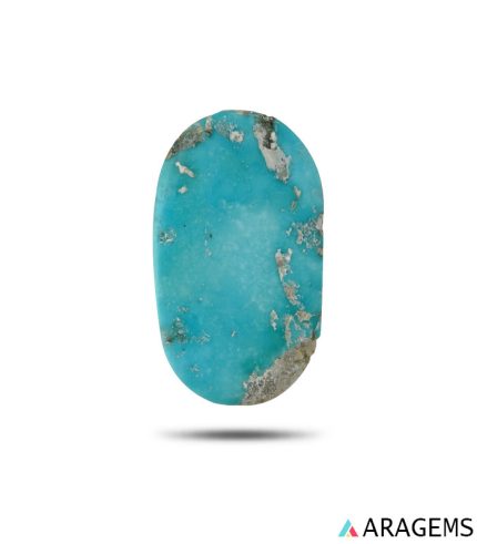 Blue Persian Turquoise Cabochon from Kerman Mine (Untreated)-T7 | Aragems