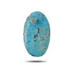 Persian Turquoise Cabochon with Pyrite Inclusions – Sky Blue Oval from Kerman Mine-T8 | Aragems