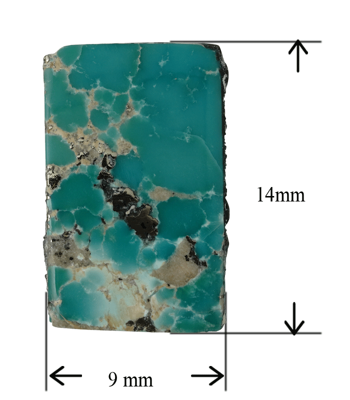 Iranian turquoise cabochon with 9×14 mm size measurement-T6 | Aragems