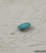 Perspective view of Persian turquoise cabochon -T7 |Aragems