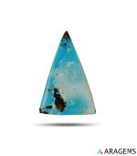 blue Neyshabur turquoise cabochon with natural dark matrix.t16 | Aragems