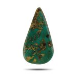 natural Neyshabur turquoise cabochon showing green color and earthy matrix.t15 | Aragems