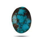 natural Neyshabur turquoise showing blue color and brown spiderweb matrix.T14 | Aragems