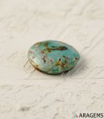 Neyshabur Persian Turquoise Cabochon – Greenish Blue with Natural Matrix, T10| Aragems