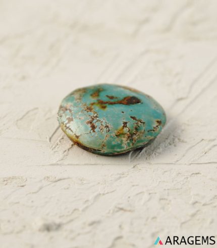 Neyshabur Persian Turquoise Cabochon – Greenish Blue with Natural Matrix, T10| Aragems