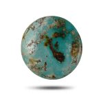 Neyshabur Persian Turquoise Cabochon – Greenish Blue with Natural Matrix, 21x22mm-T10| Aragems