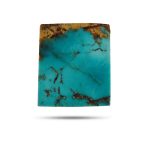 Neyshabur Persian turquoise cabochon showing blue-green color and golden matrix veins.t17