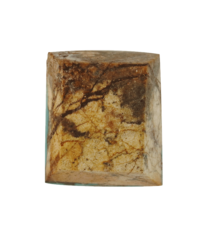 Back view of untreated Persian turquoise with natural host rock and mineral texture.t17