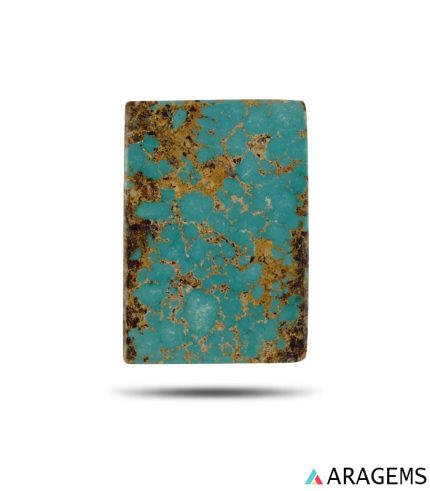 blue Iranian turquoise rectangle with golden spiderweb matrix.