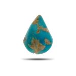 blue Iranian turquoise cabochon with golden matrix-T26-Aragems