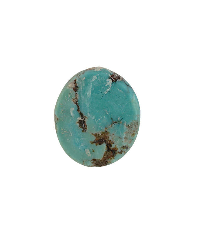 Back view of untreated Persian turquoise showing natural host-rock texture.T27-Aragems