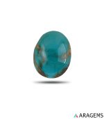 natural Iranian turquoise cabochon with blue color and light golden matrix.T28-Aragems