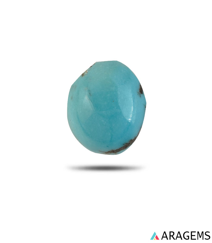 natural Iranian turquoise cabochon in light blue Ajami tone-T29 | Aragems