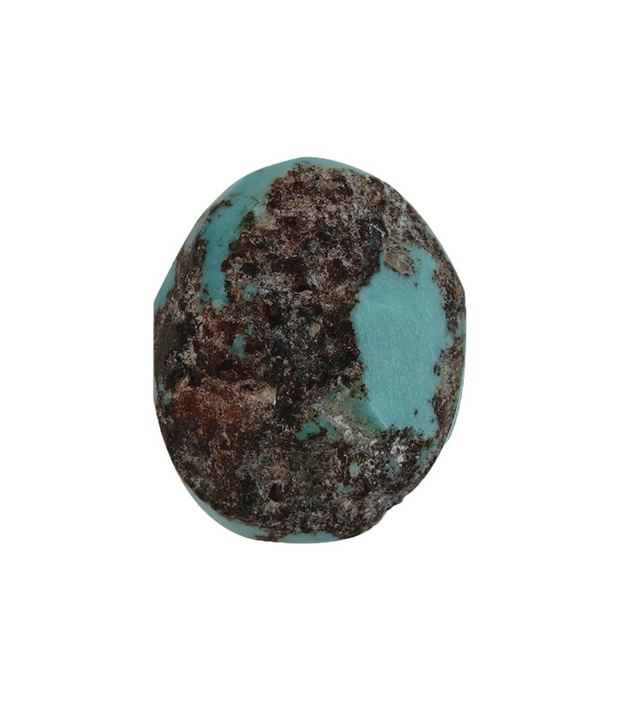 Back view of untreated Iranian turquoise showing raw host-rock texture.T29 | Aragems