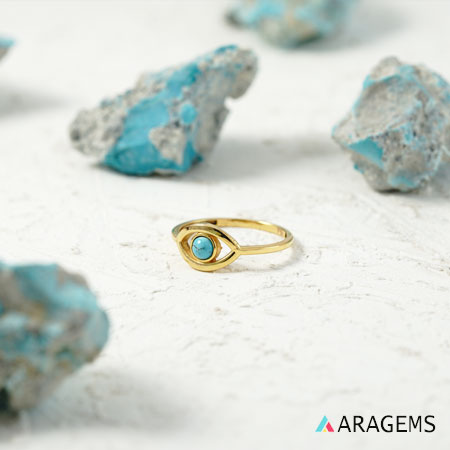 Turquoise gold ring