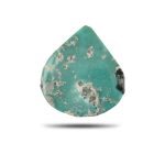 natural Iranian turquoise cabochon showing soft blue-green color and light mineral matrix.T31