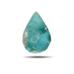 natural Iranian turquoise from Kerman mine showing blue-green color with scattered mineral matrix inclusions.T33
