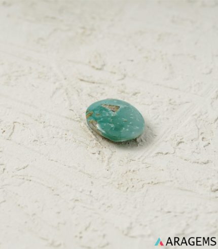 Natural green Kerman turquoise oval cabochon, alternate view - T40