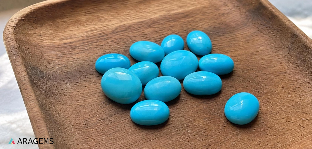 natural Ajami Persian turquoise cabochons | Aragems