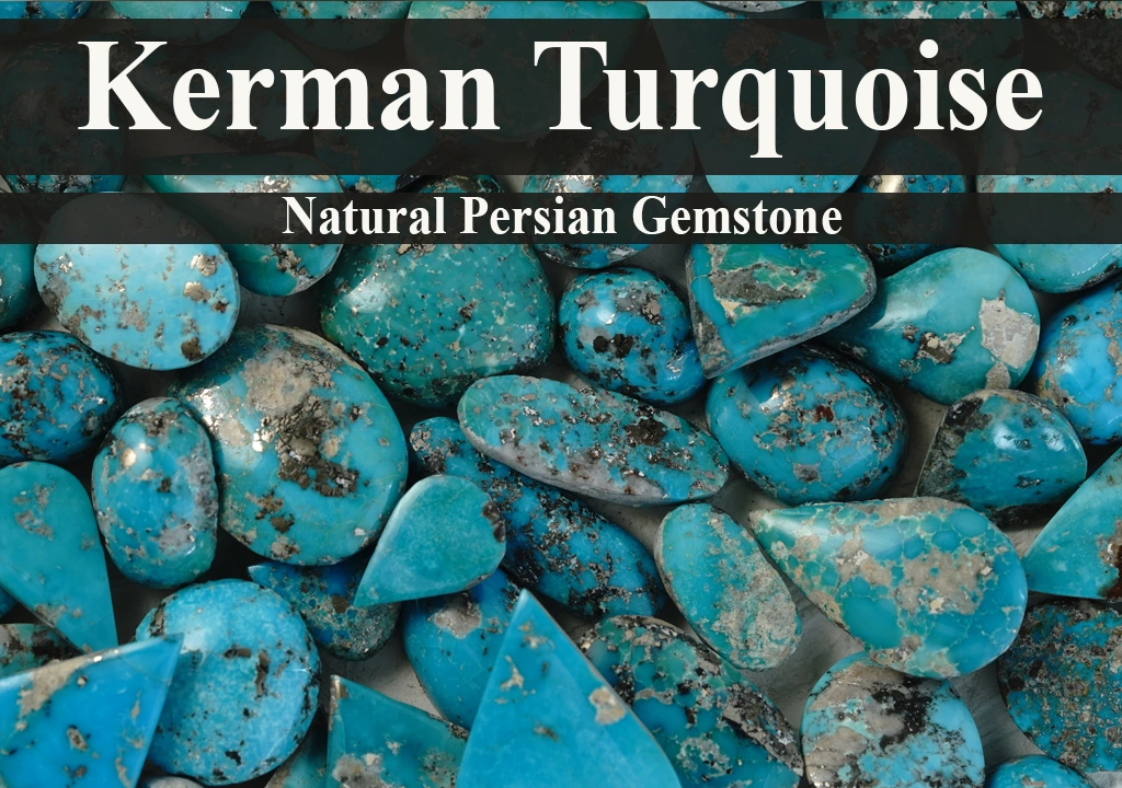 Natural Kerman turquoise gemstone with visible pyrite matrix