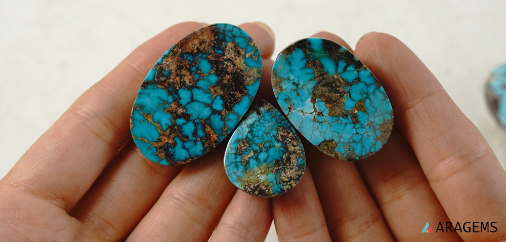 Neyshabur Persian turquoise cabochon sourced directly from Iran