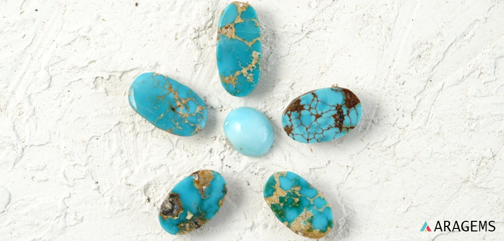Persian turquoise from Neyshabur mine ready for sale