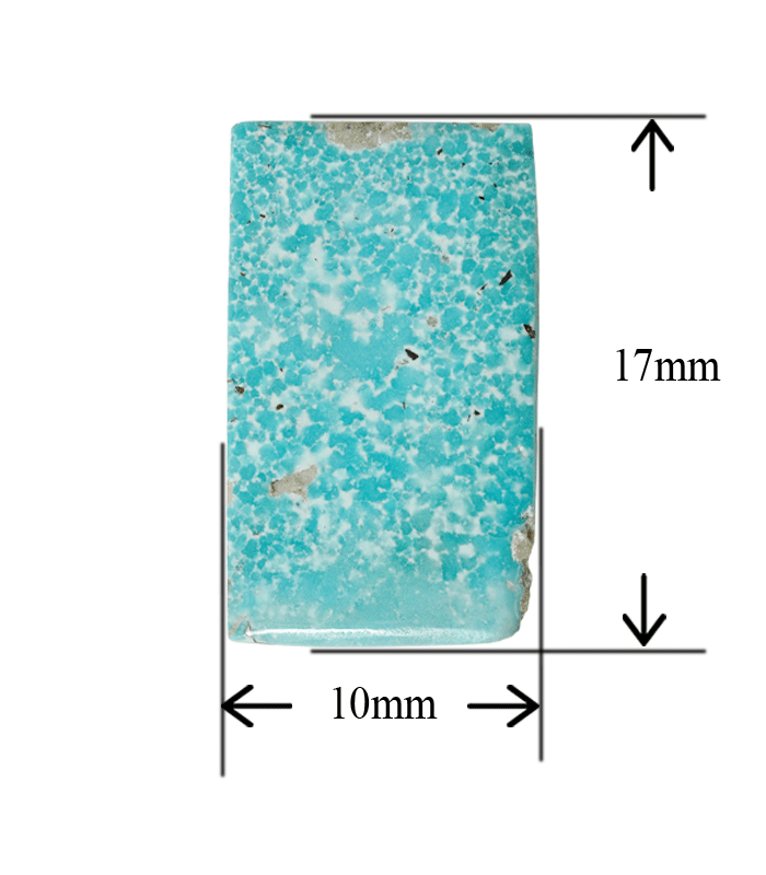 Natural Kerman turquoise rectangular cabochon with 10 x 17 mm measurement - T43