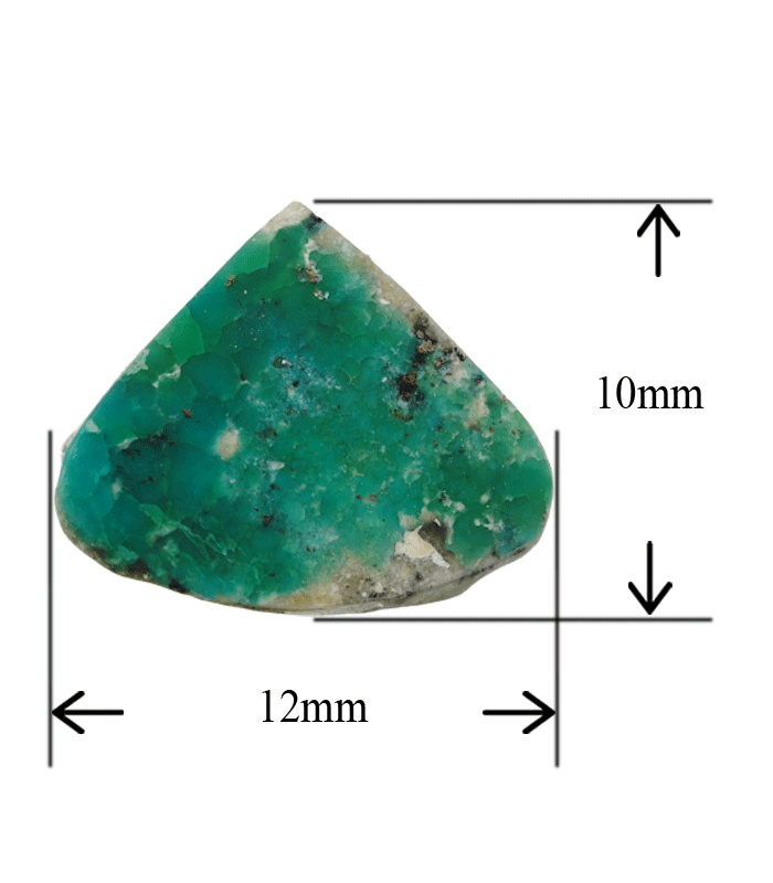 Natural green Persian turquoise triangular cabochon with 12 x 10 mm measurement - T45