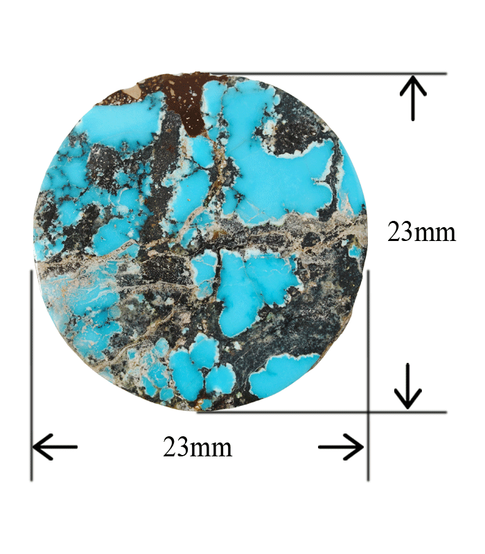Natural Neyshabur turquoise round cabochon with 23 mm diameter measurement - T42