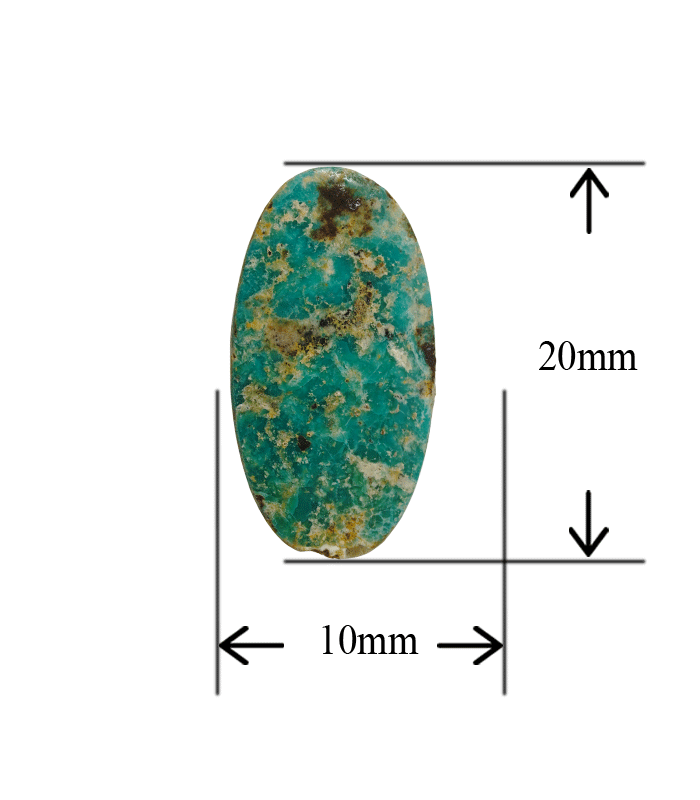 Natural green Neyshabur turquoise oval cabochon with 10 x 20 mm measurement - T44