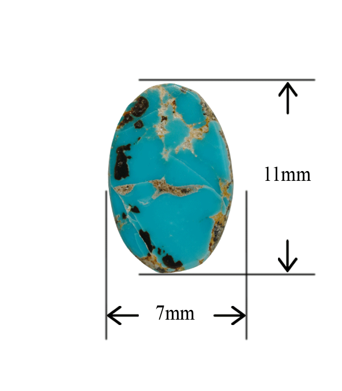 Natural blue Neyshabur turquoise oval cabochon with 7 x 11 mm measurement - T46
