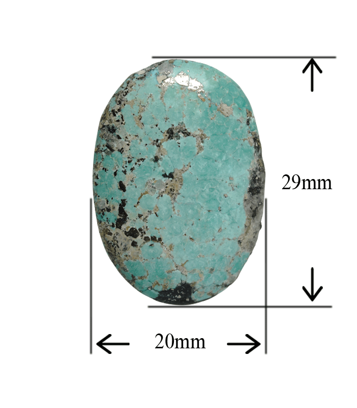 Natural green Kerman Persian turquoise oval cabochon with 20 x 29 mm measurement - T55