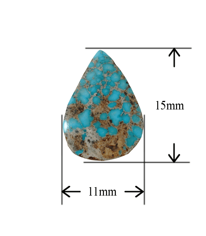 Natural blue Neyshabur turquoise teardrop cabochon with 11 x 15 mm measurement - T54
